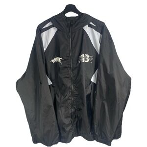 Man Boohooman Windbreaker XXL Black With White
